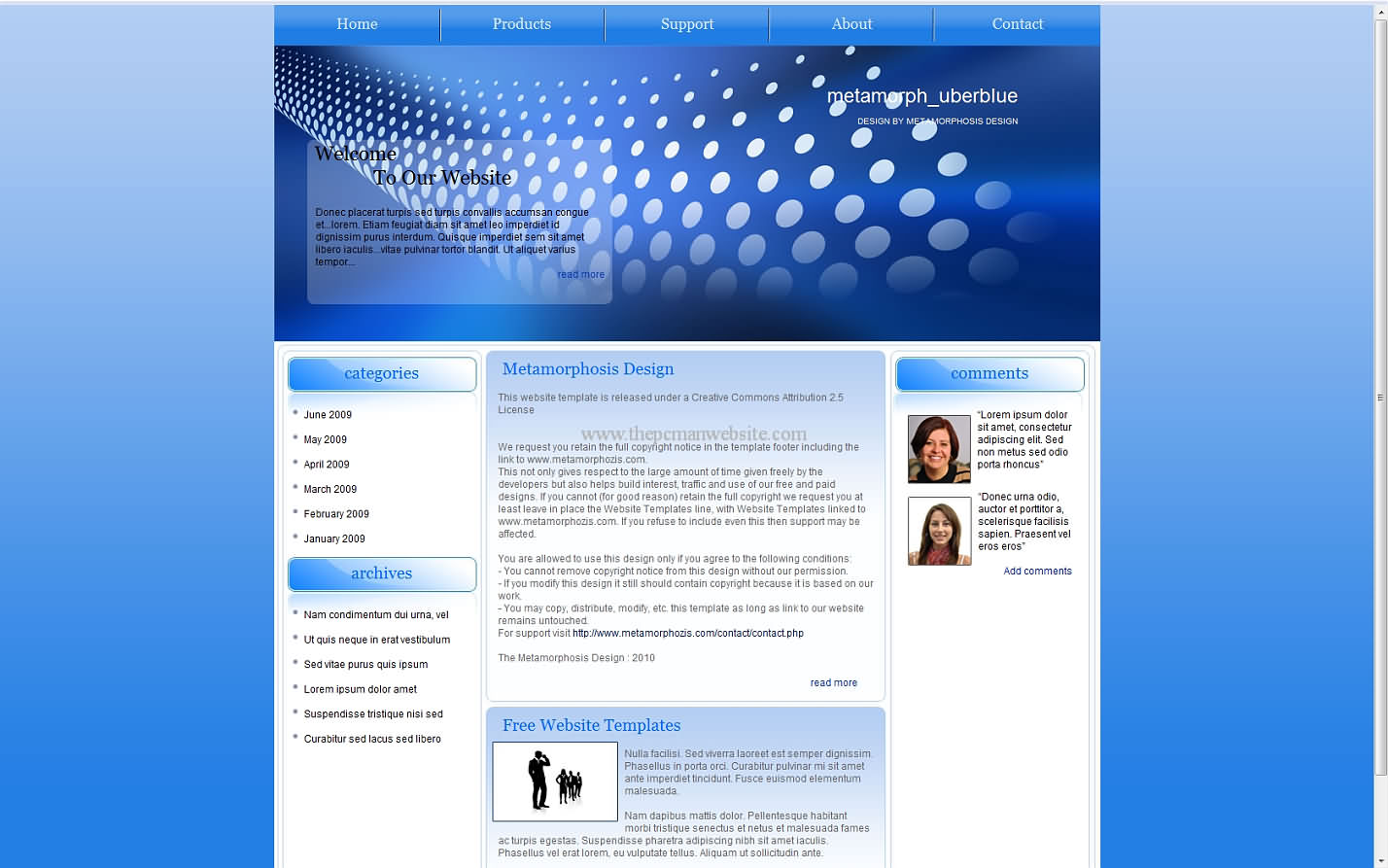 Metamorph Uberblue css template