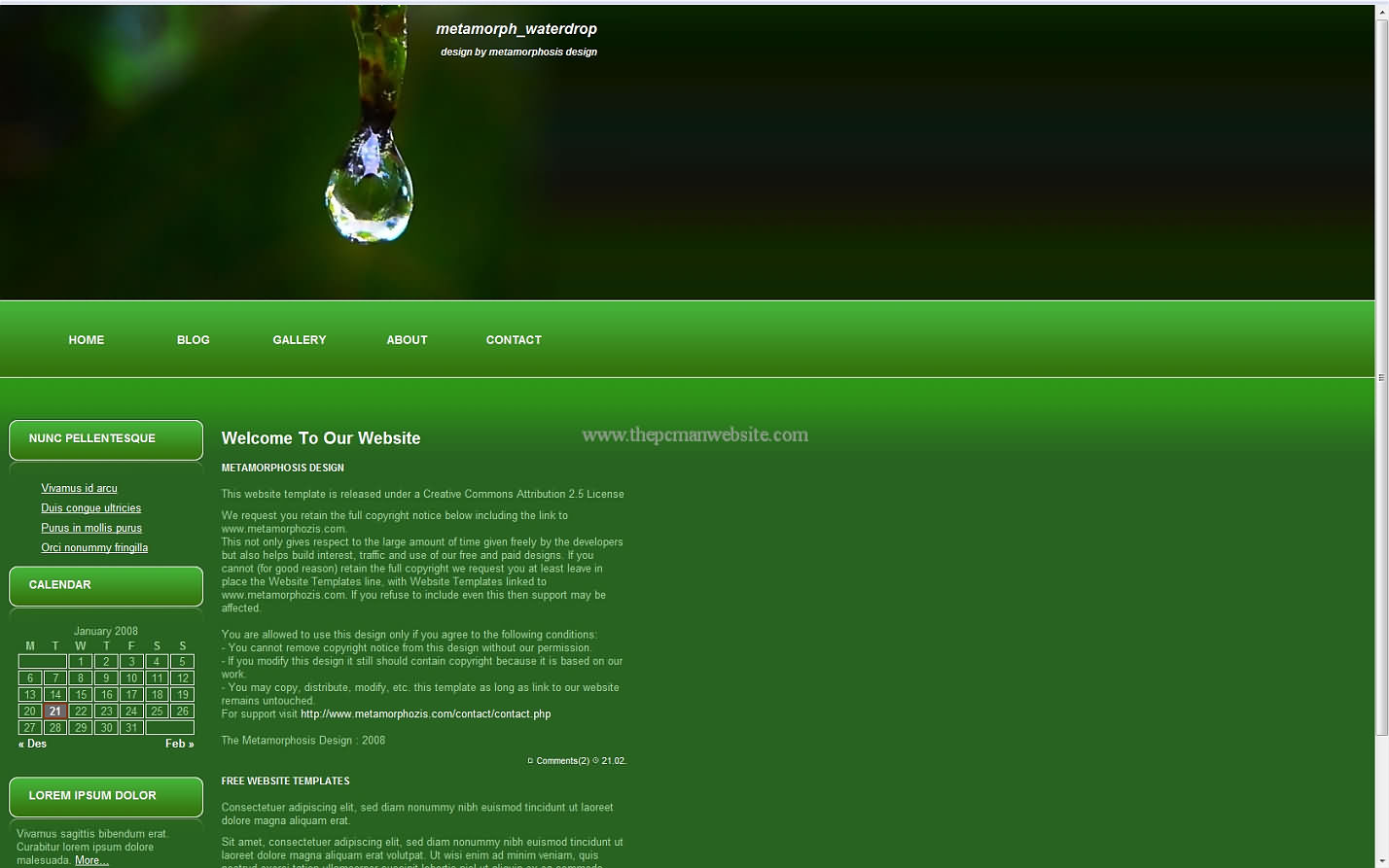 Metamorph Waterdrop css template