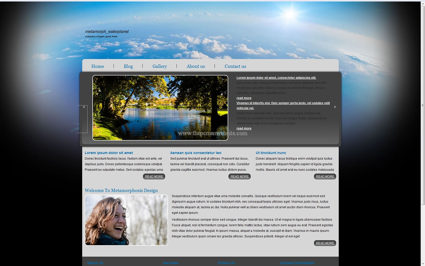 Metamorph Waterplanet css template