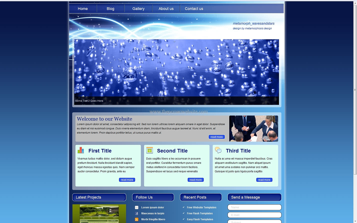 Metamorph Wavesandstars css template