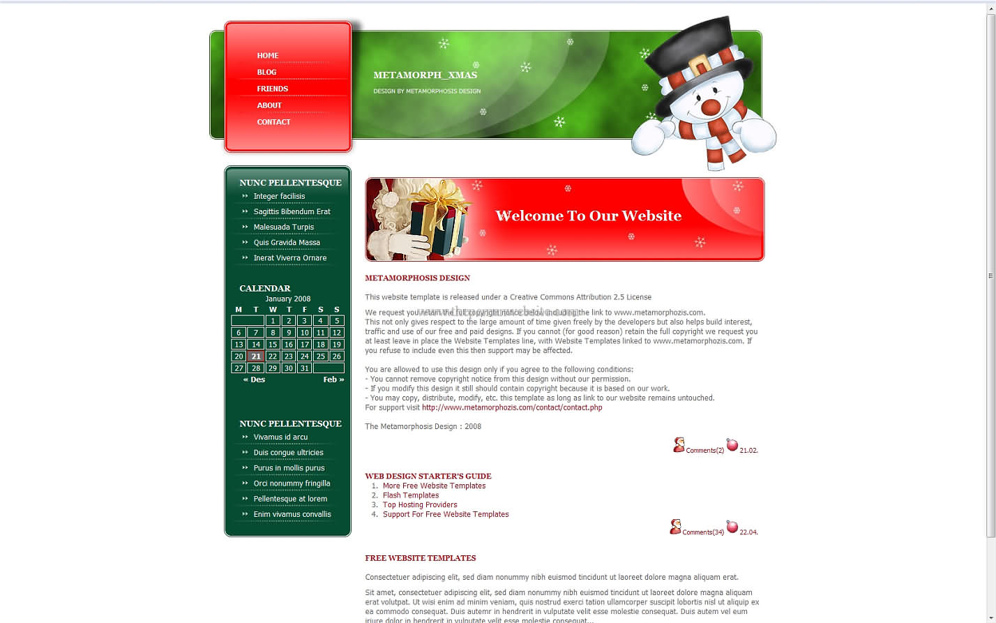 Metamorph Xmas css template