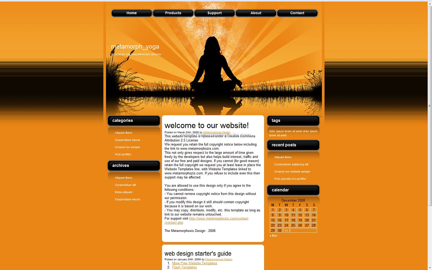 Metamorph Yoga css template