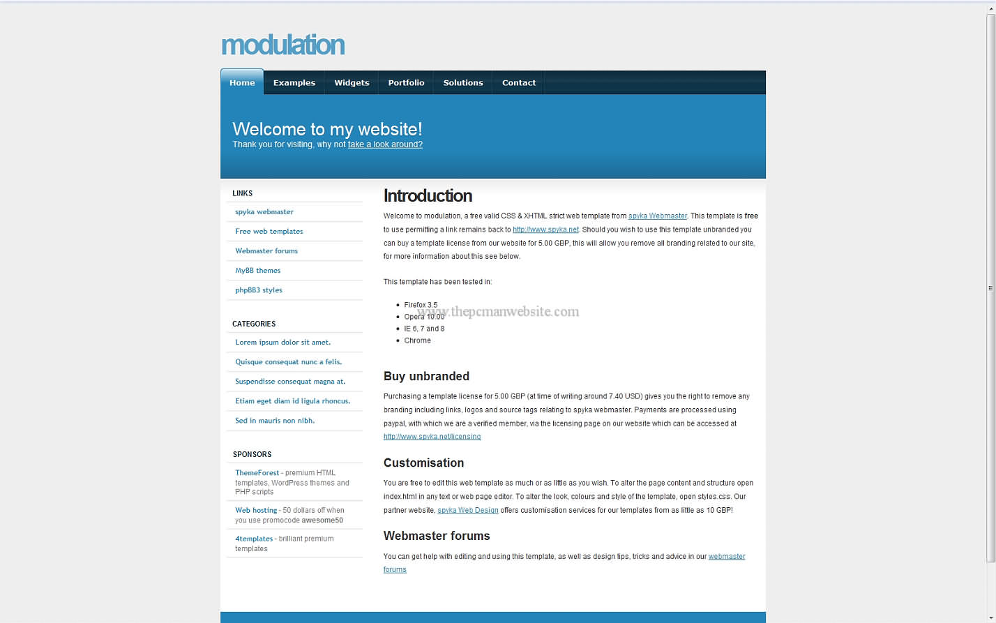 Modulation css template