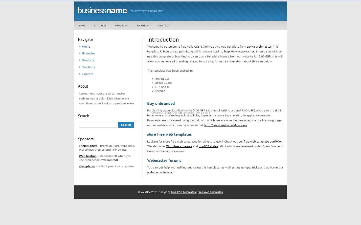 Obtanium css template