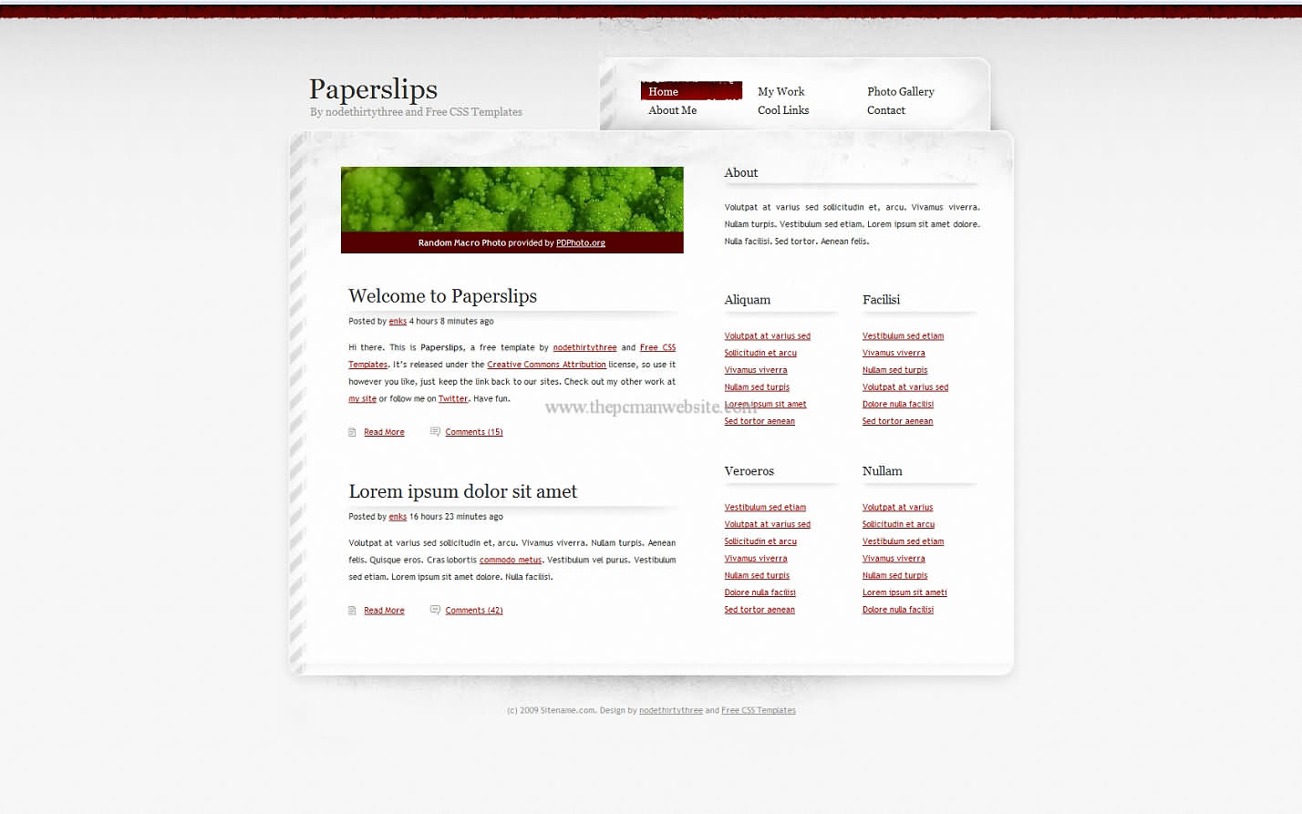 Paperslips css template