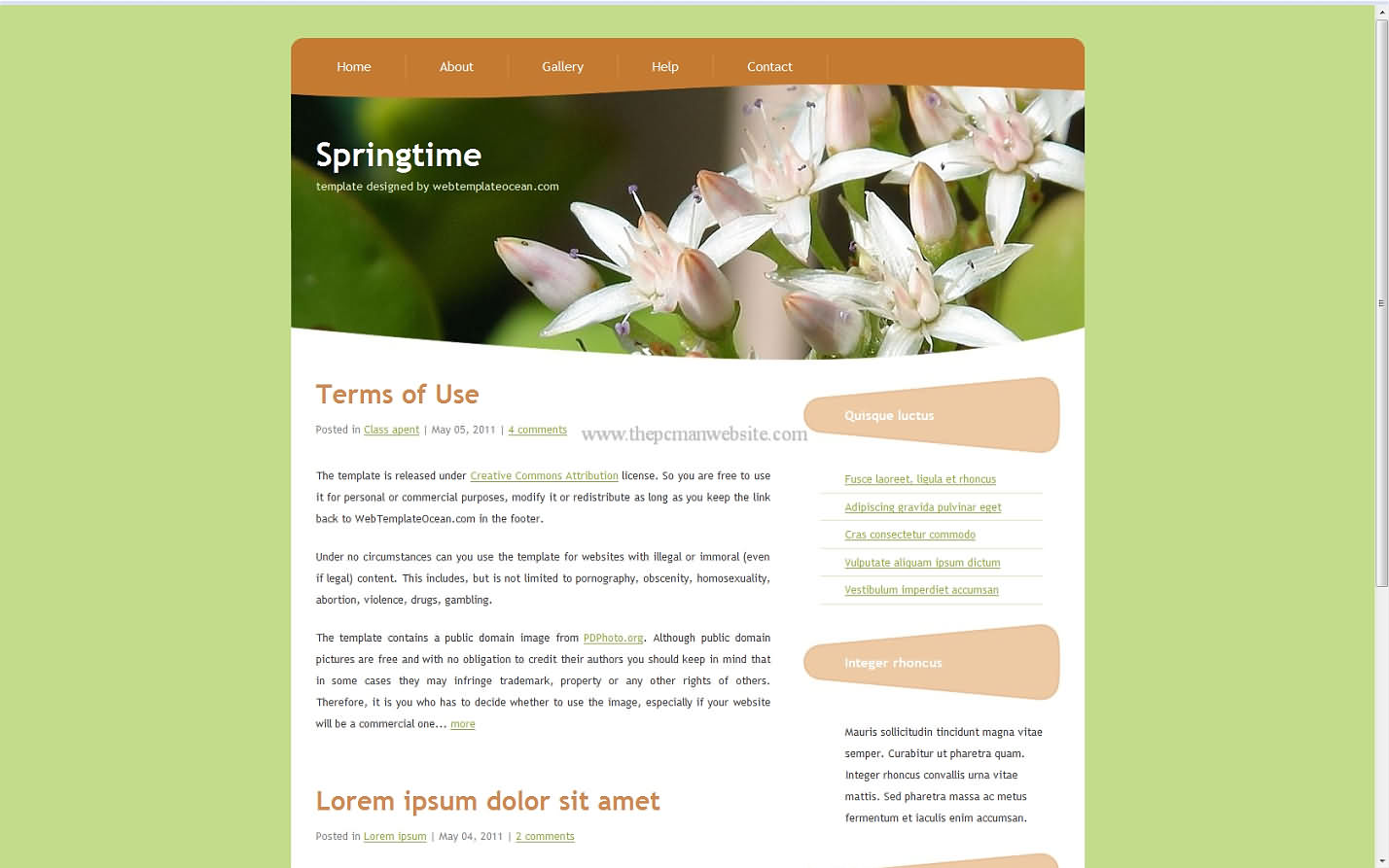 Springtime css template