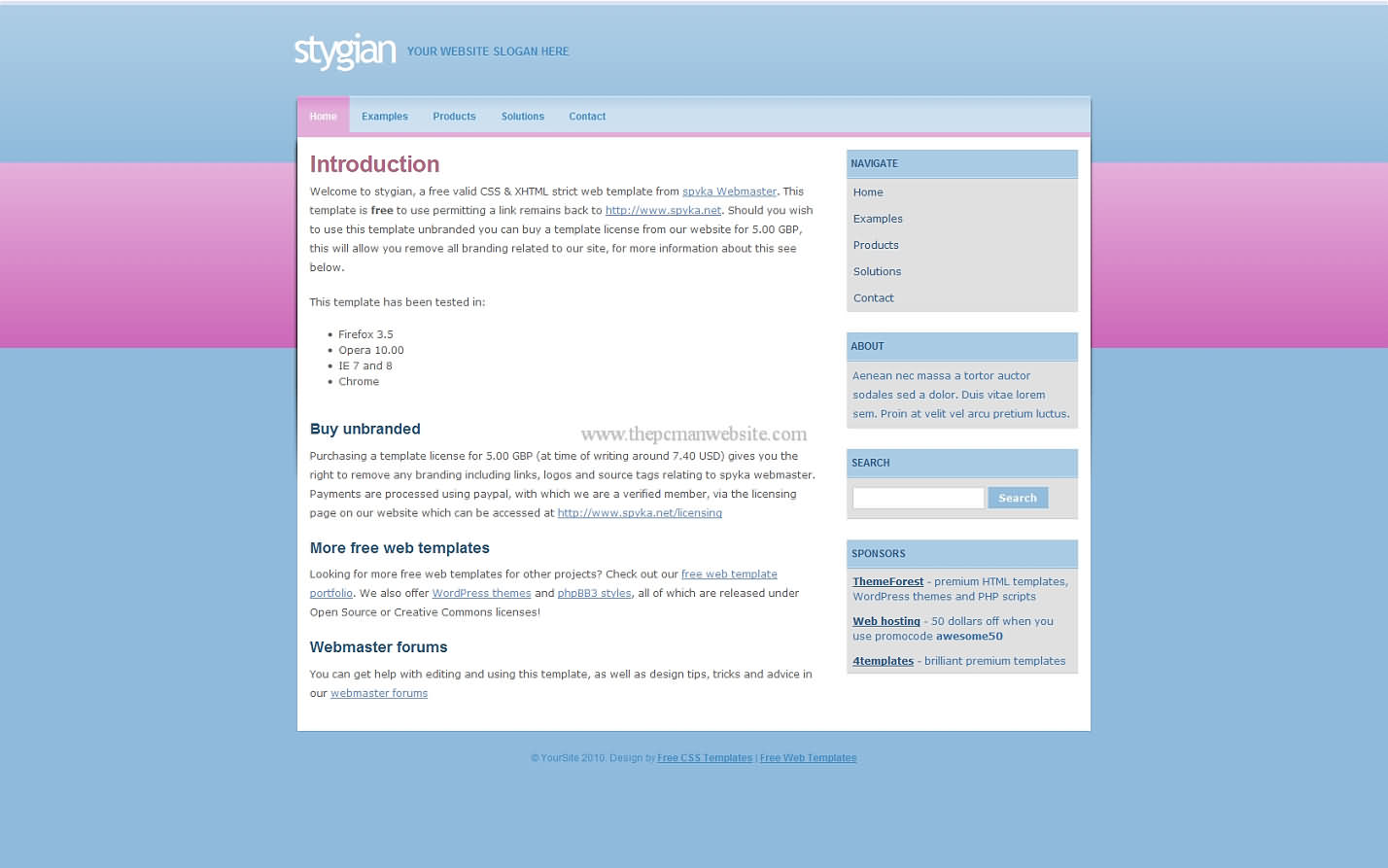 Stygian css template