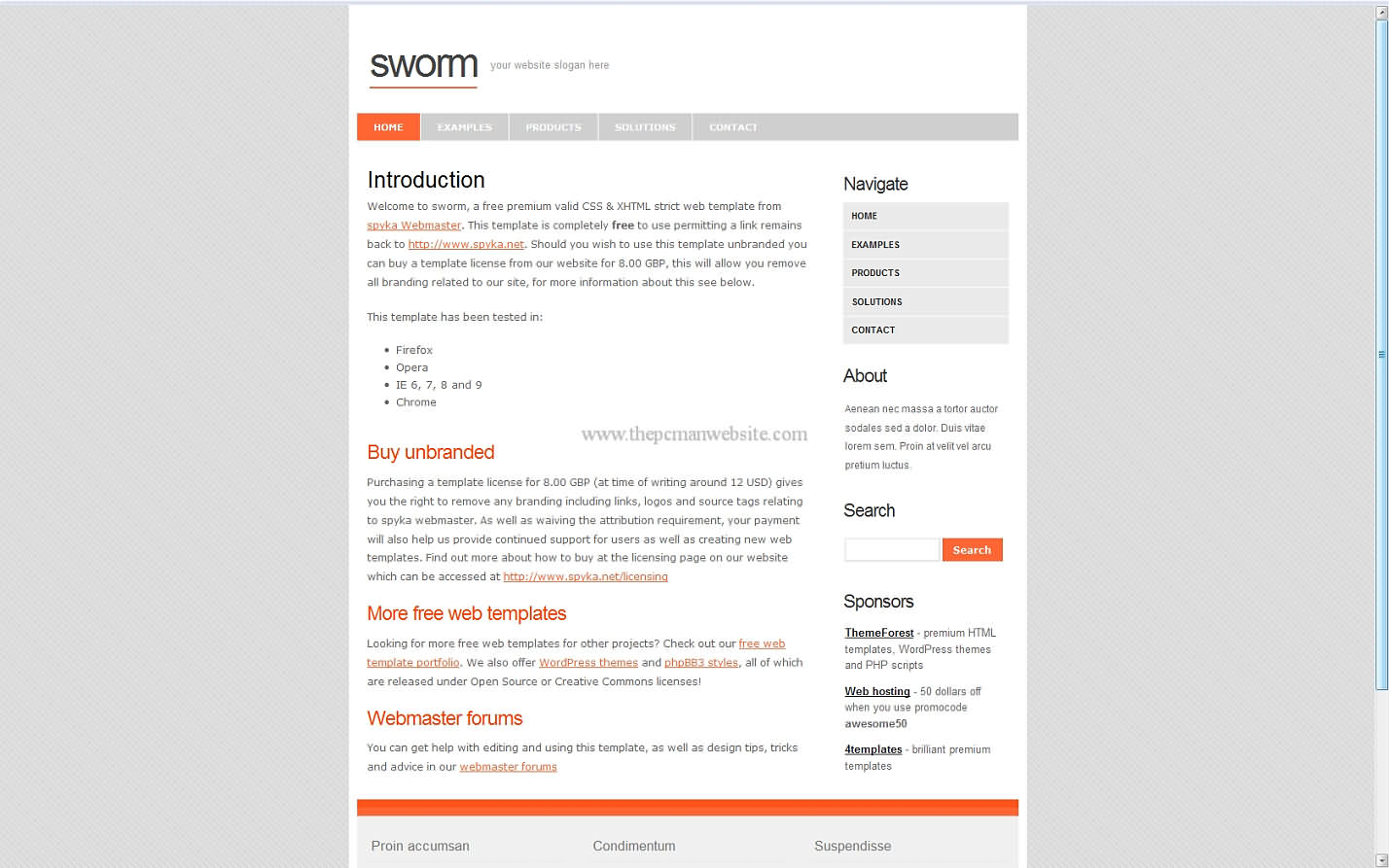 Sworm css template