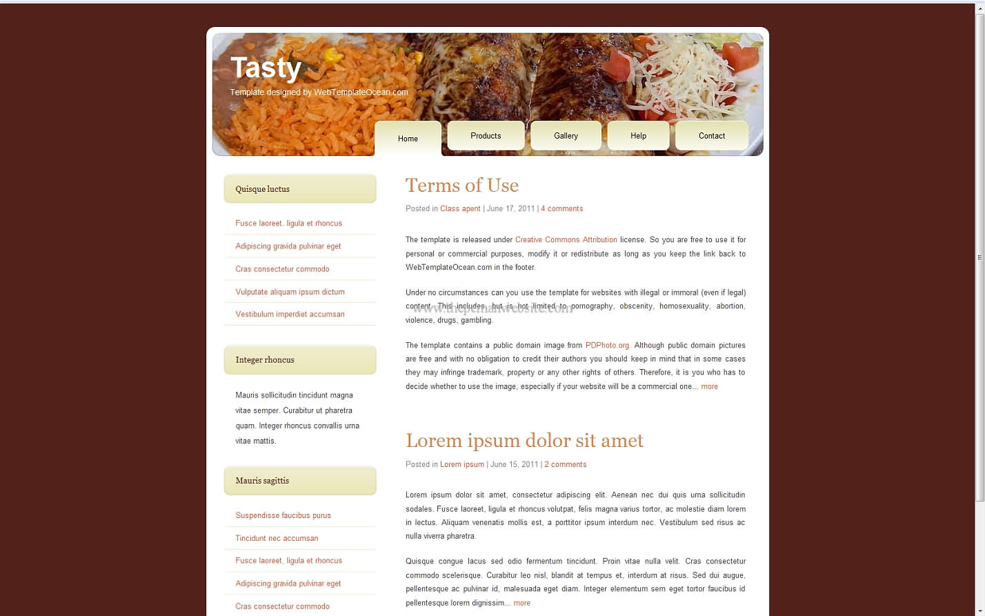 Tasty css template