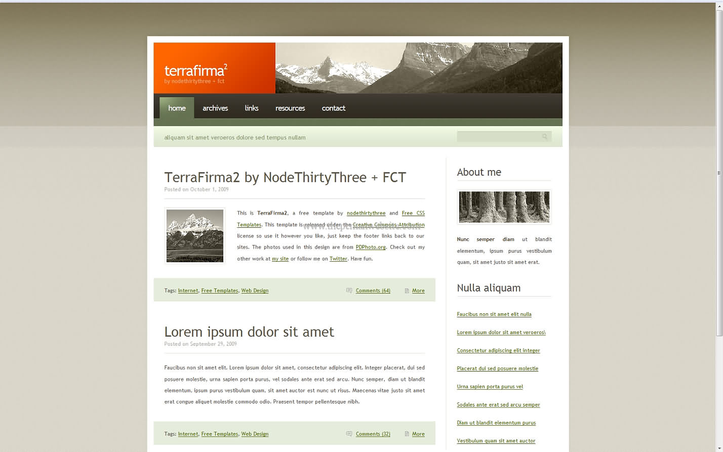 Terrafirma2 css template