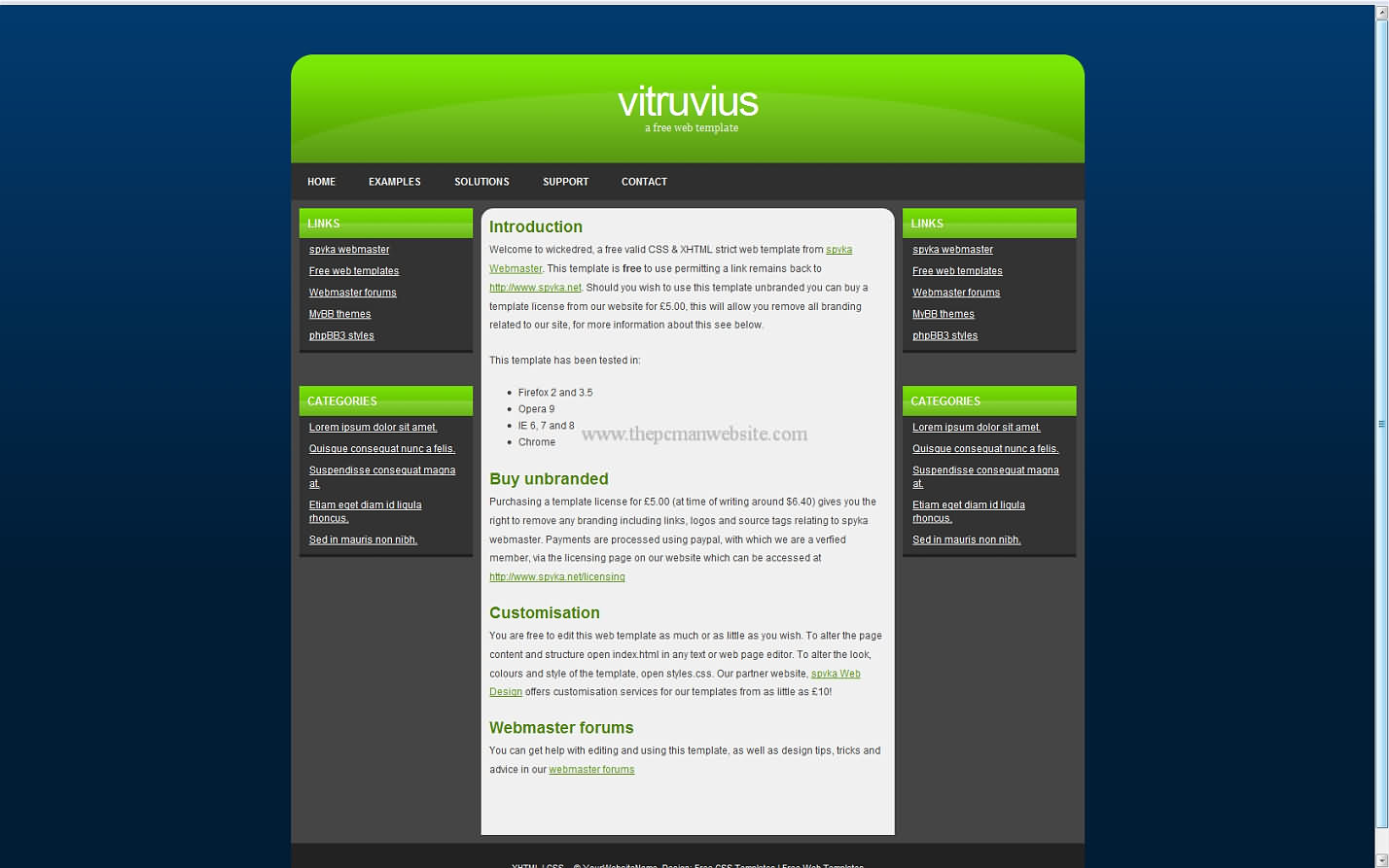 Vitruvius css template