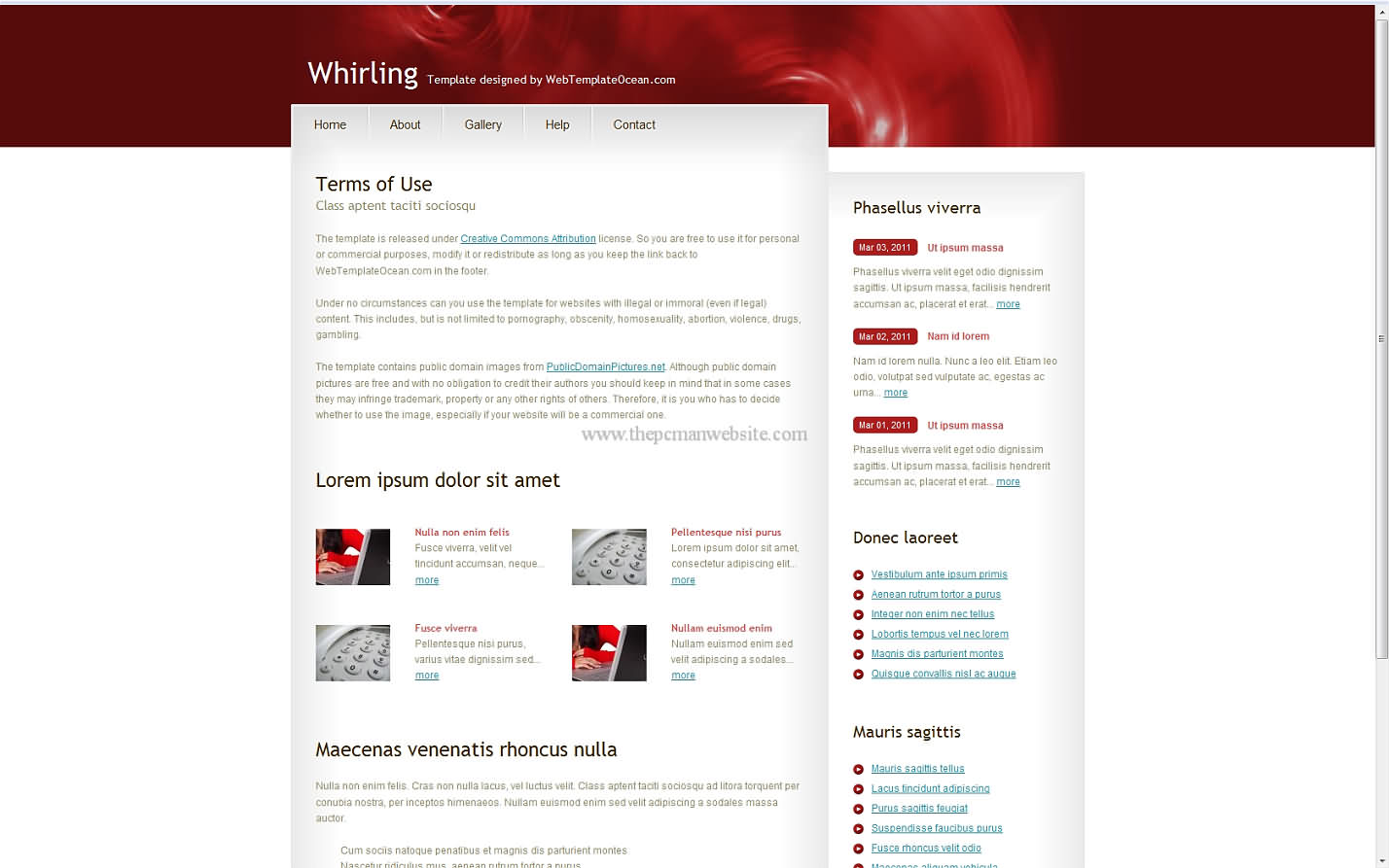 Whirling css template
