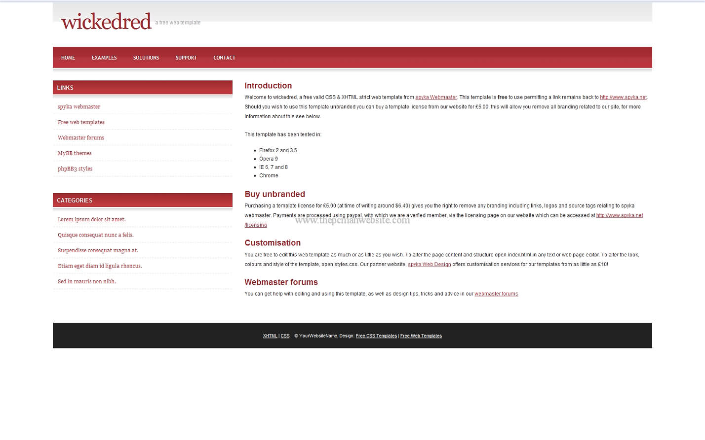 Wicked Red css template