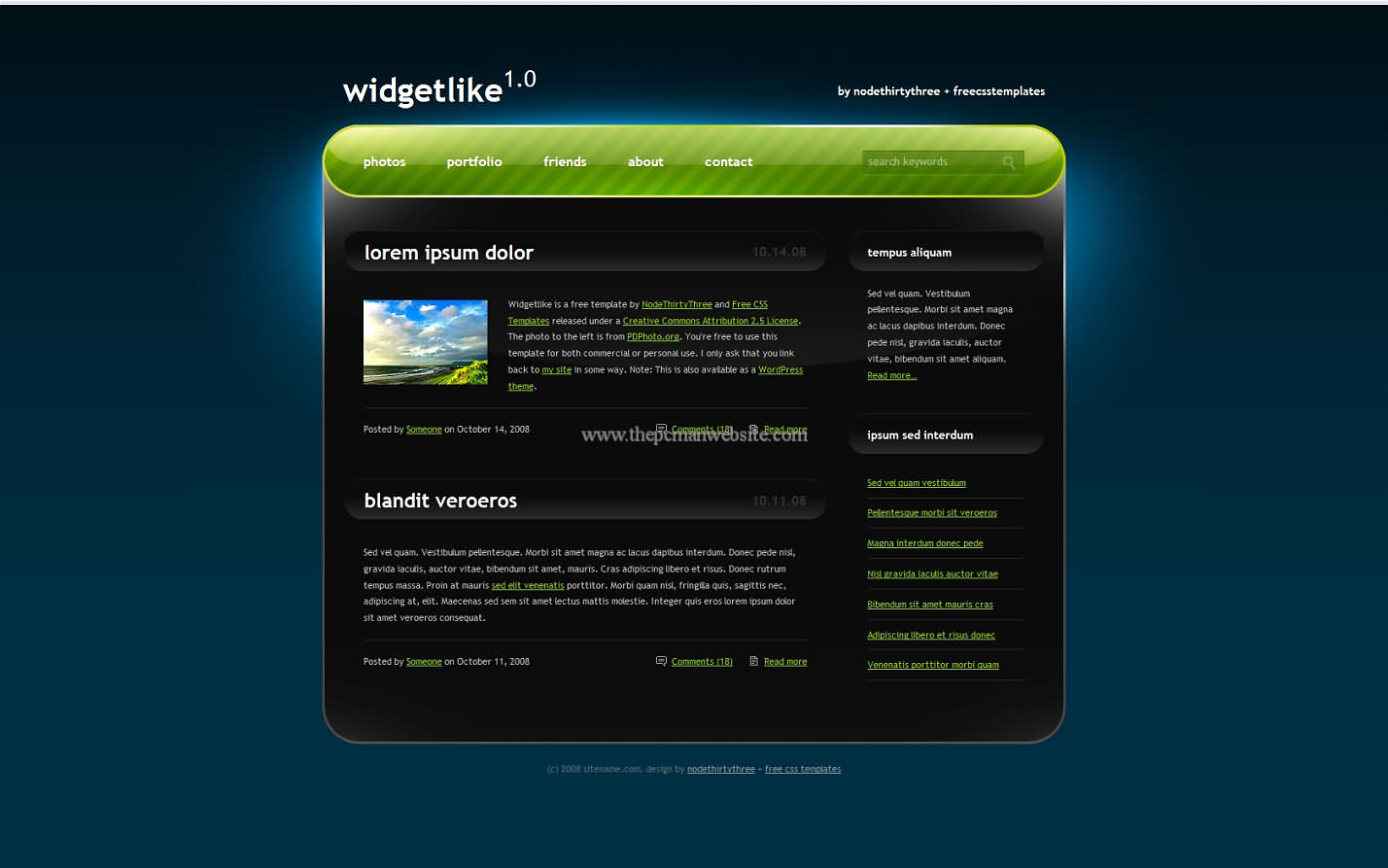 Widgetlike css template