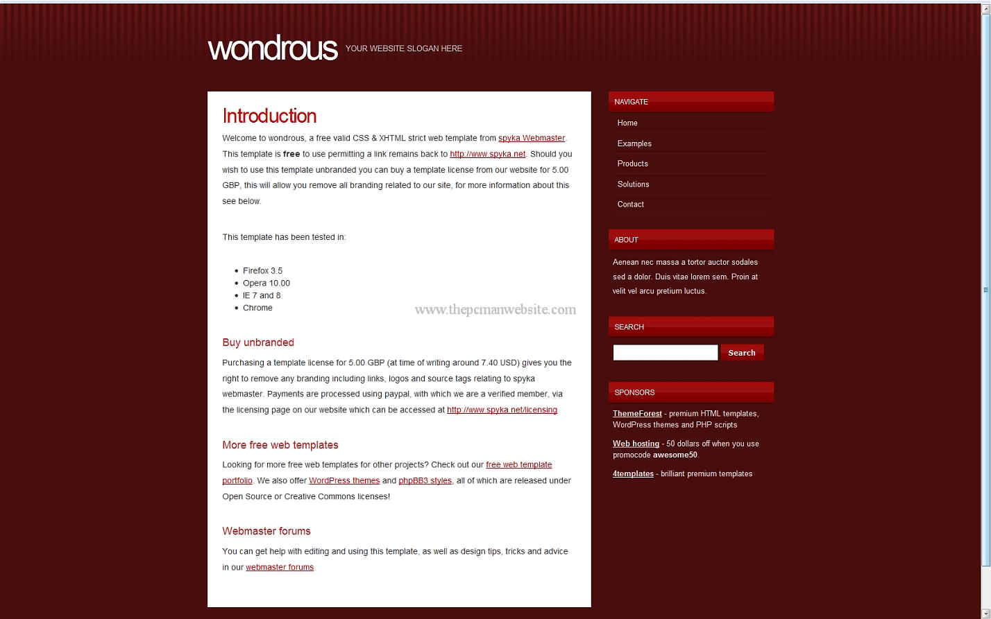 Wondrous css template