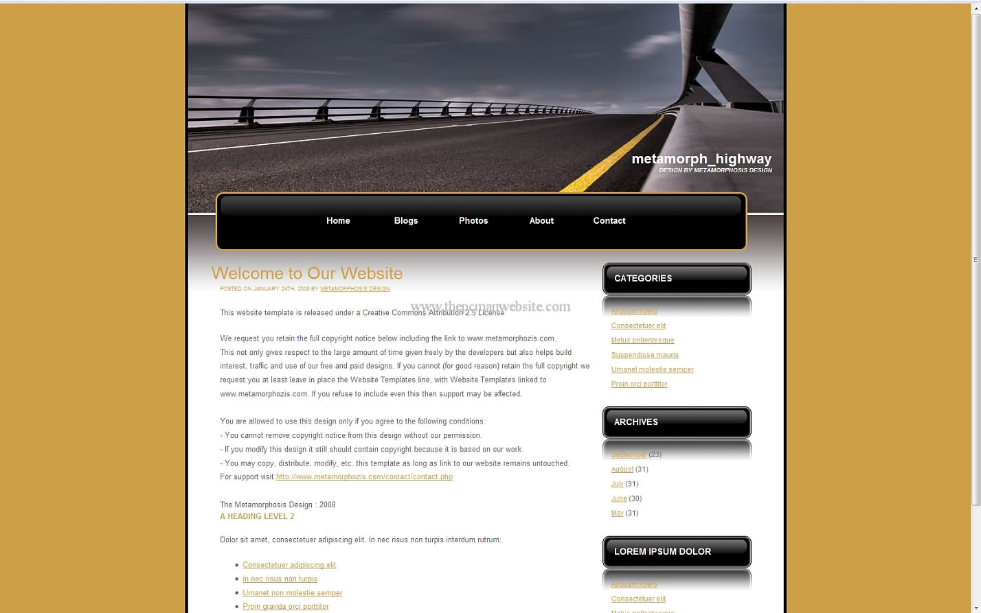 Metamorph Highway wordpress template