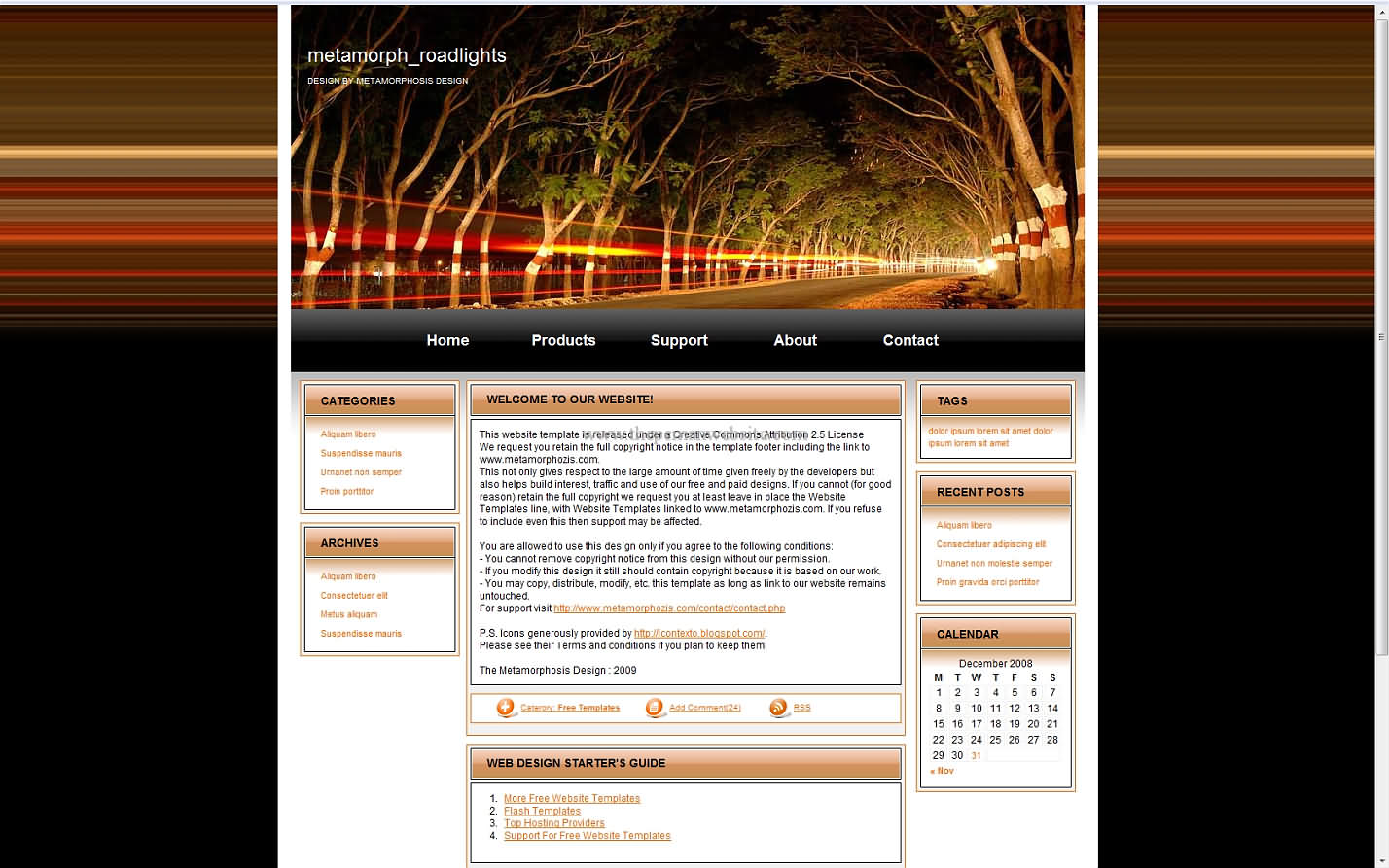 Metamorph Roadlights wordpress template