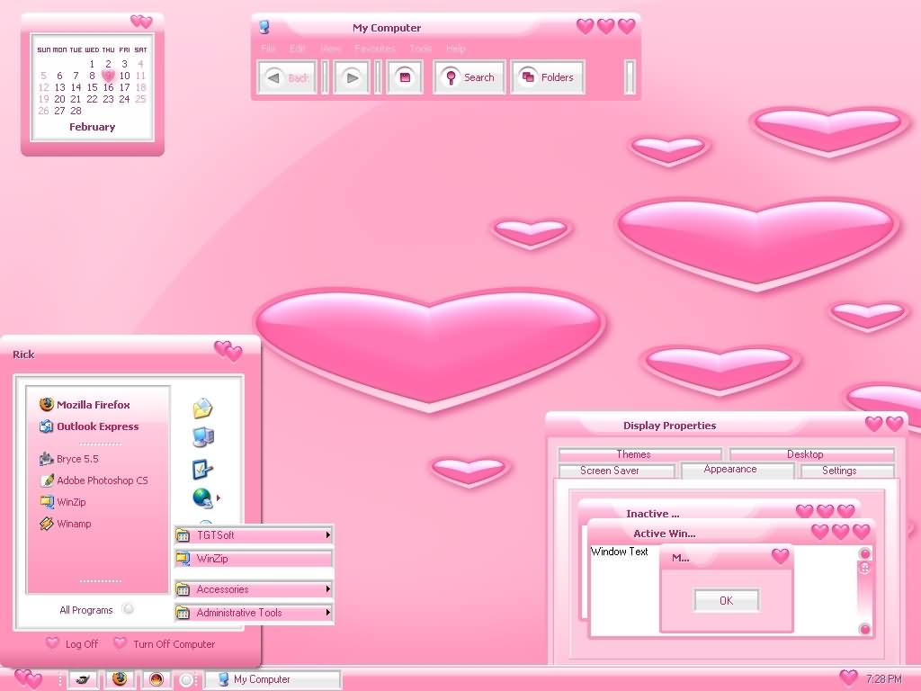 pink_vs Visual Style Free XP Theme and Skin - The PCman Website
